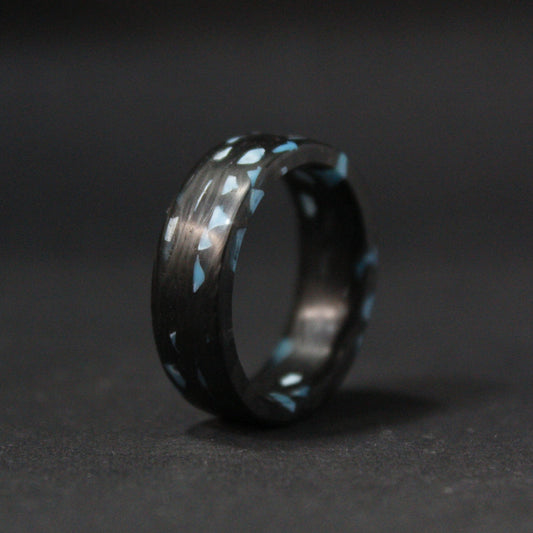 Turquoise Mines - Carbon Fiber Ring