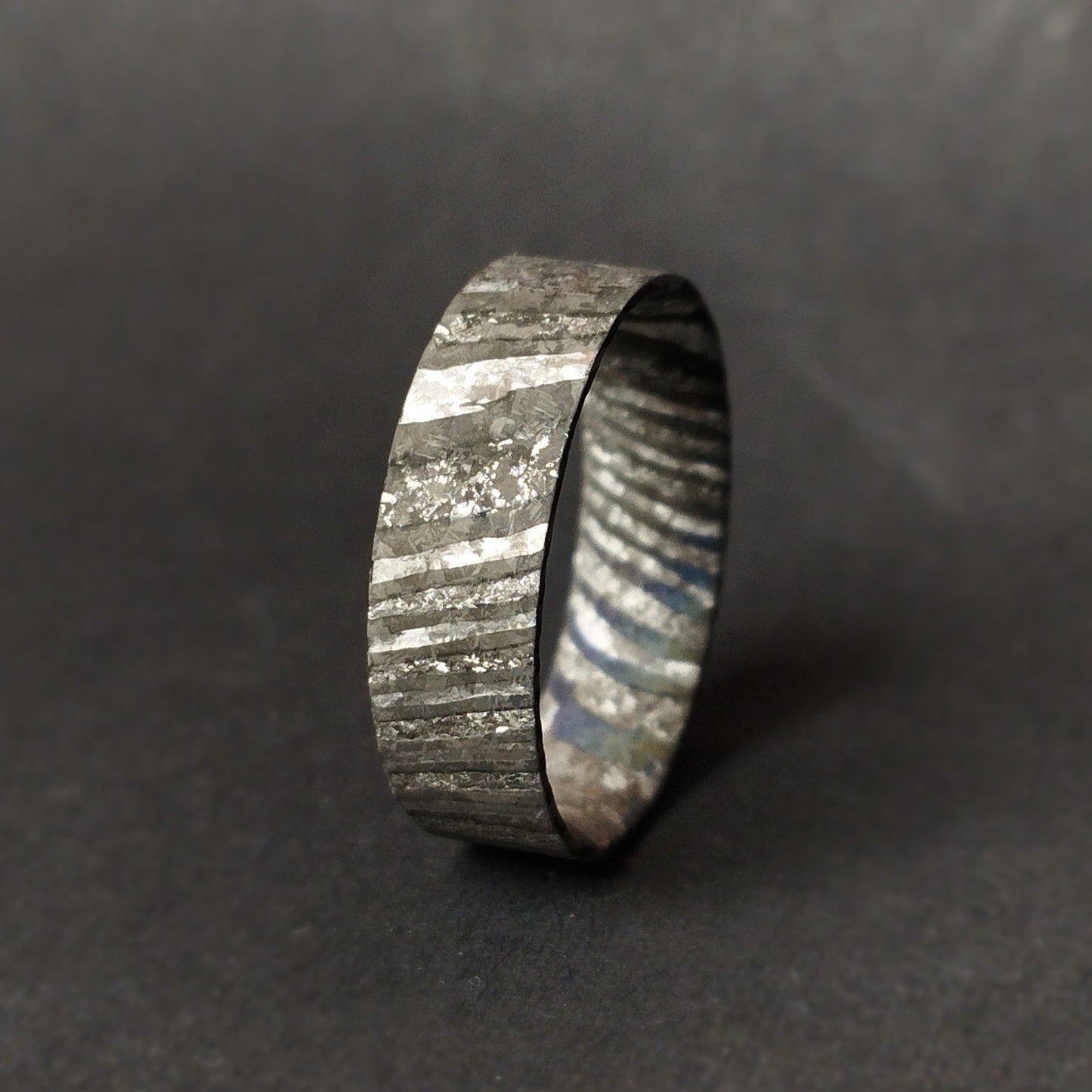 Etched Timascus Titanium band