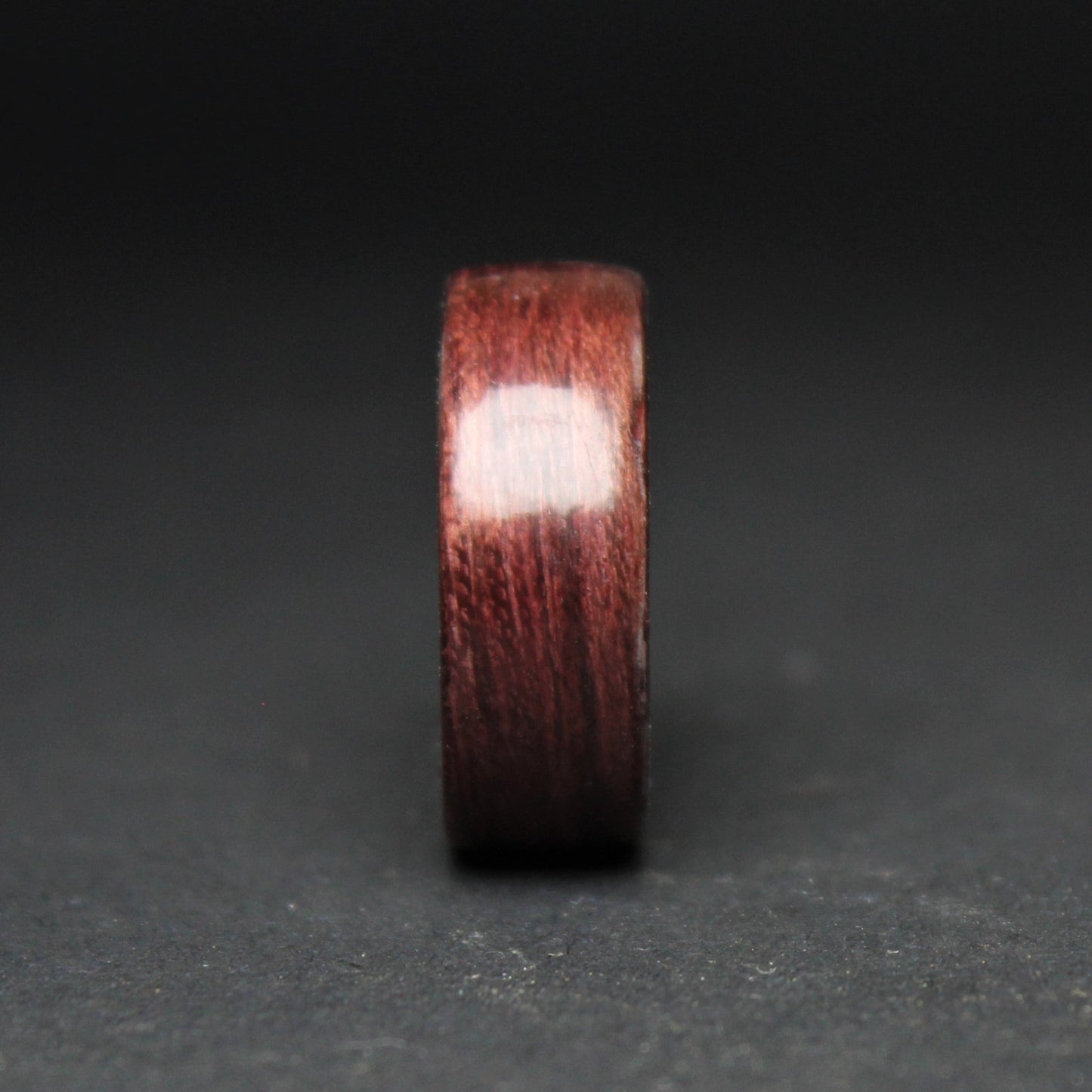 Purpleheart Wood Ring with White Ceramic Core