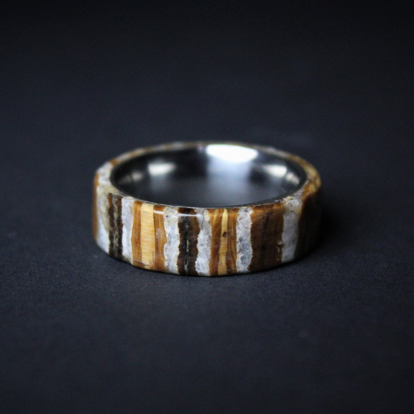Mammoth Tooth Ring with Stainless Steel Core