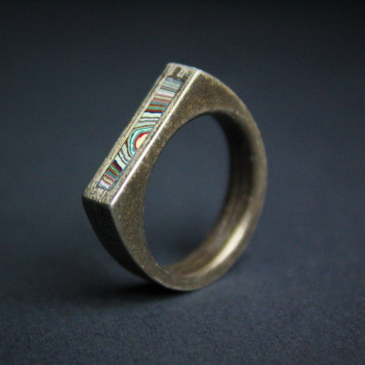 3D Printed Ring Inlaid with 1960's Ford Fordite