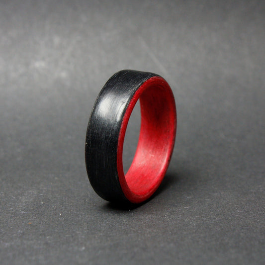 Black and Red Poplar Bentwood Ring