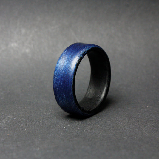 Black and Blue Poplar Bentwood Ring