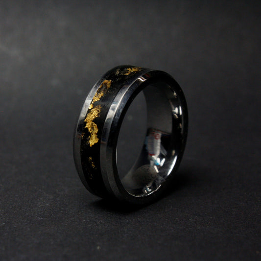 Gold and Tungsten Ring