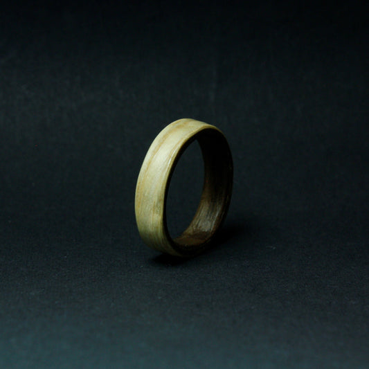 Ash and Walnut Bentwood Ring
