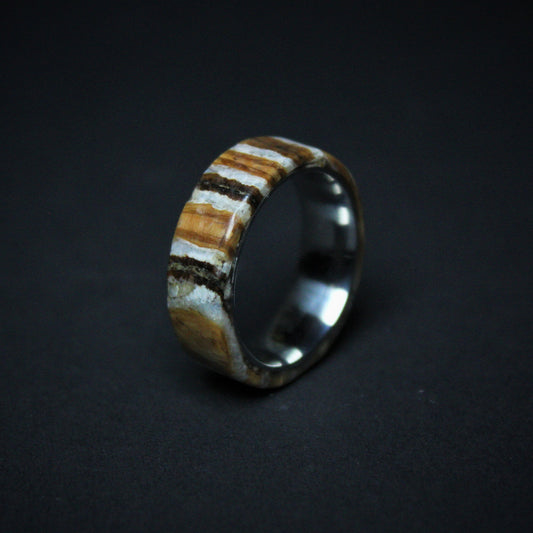 Mammoth Tooth Ring with Stainless Steel Core