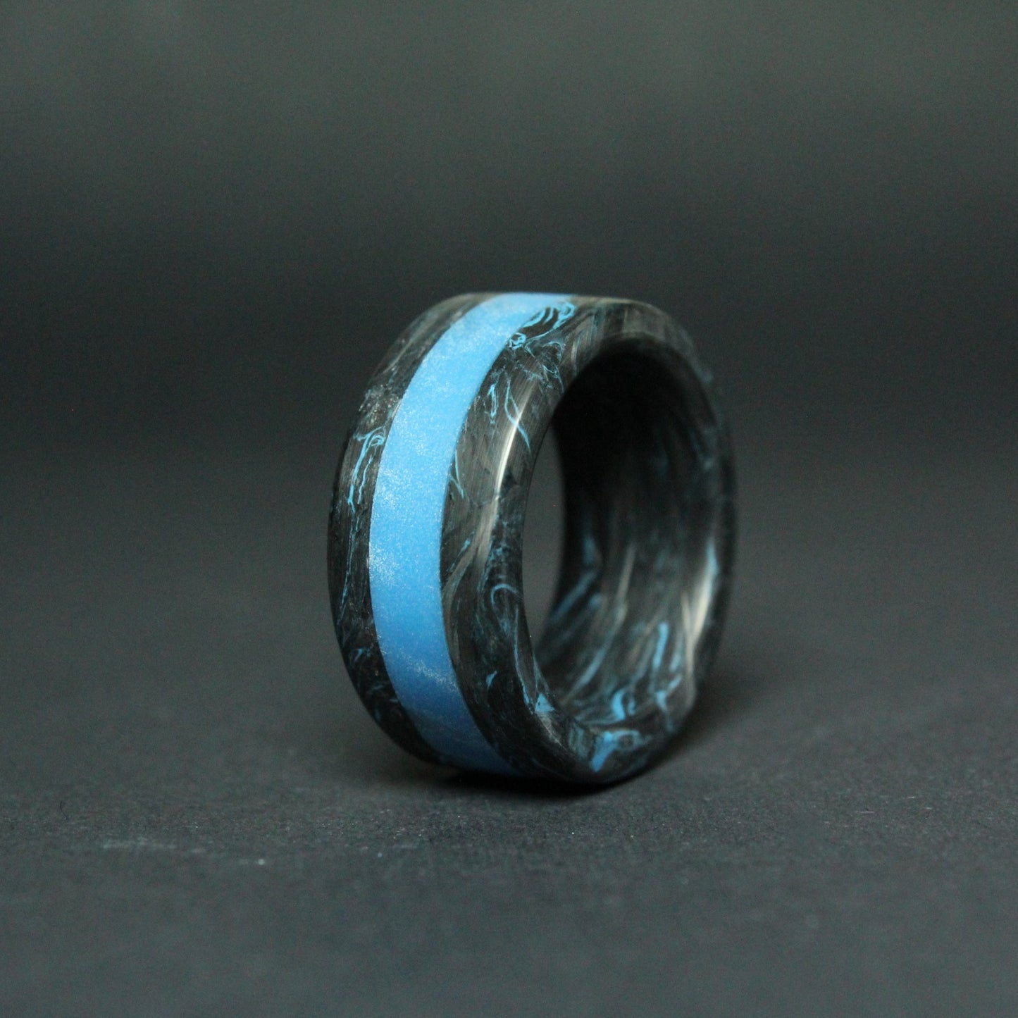 Tron - Glow Carbon Fiber Ring