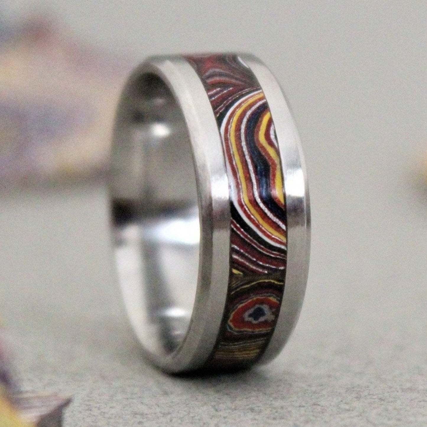 Corvette Fordite Titanium Ring