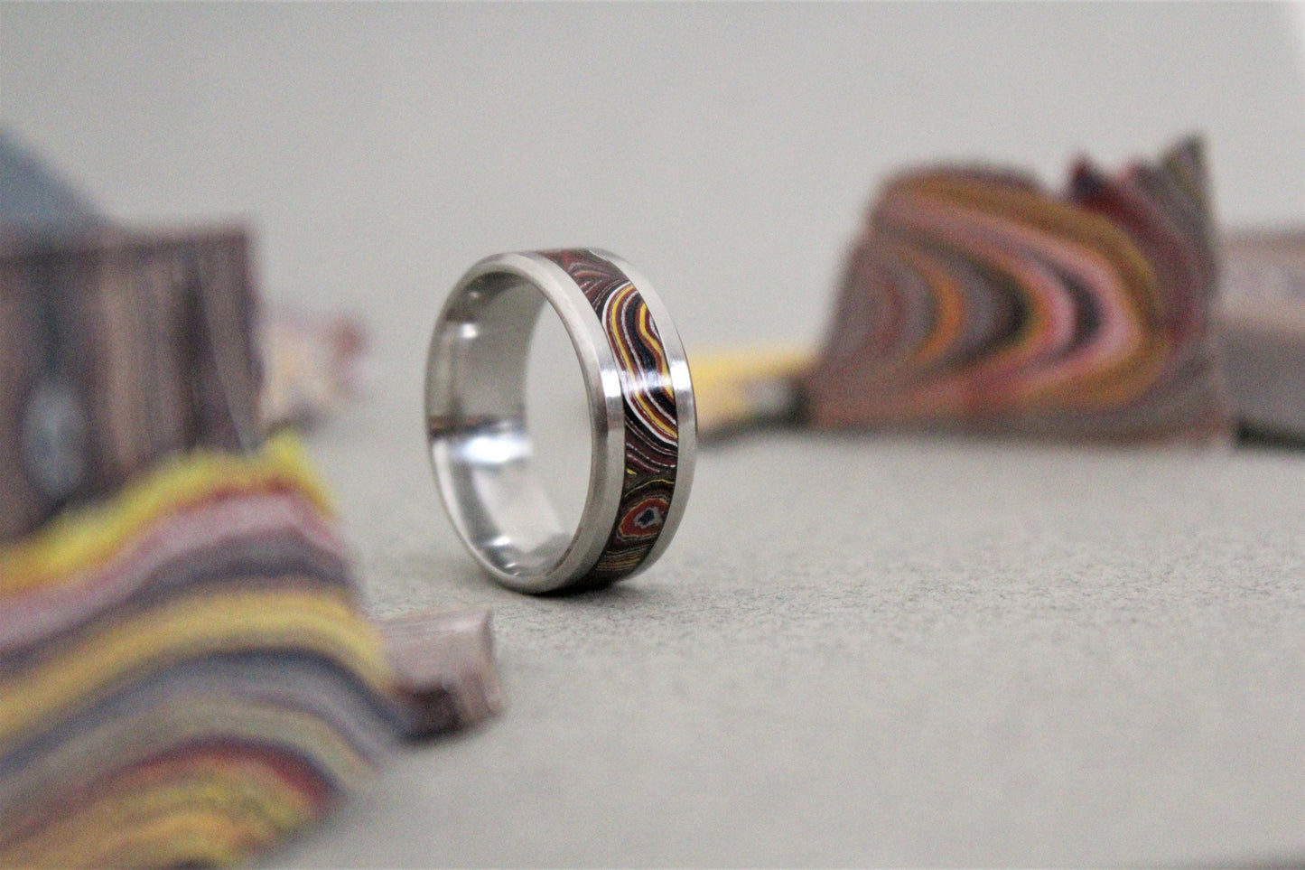 Corvette Fordite Titanium Ring
