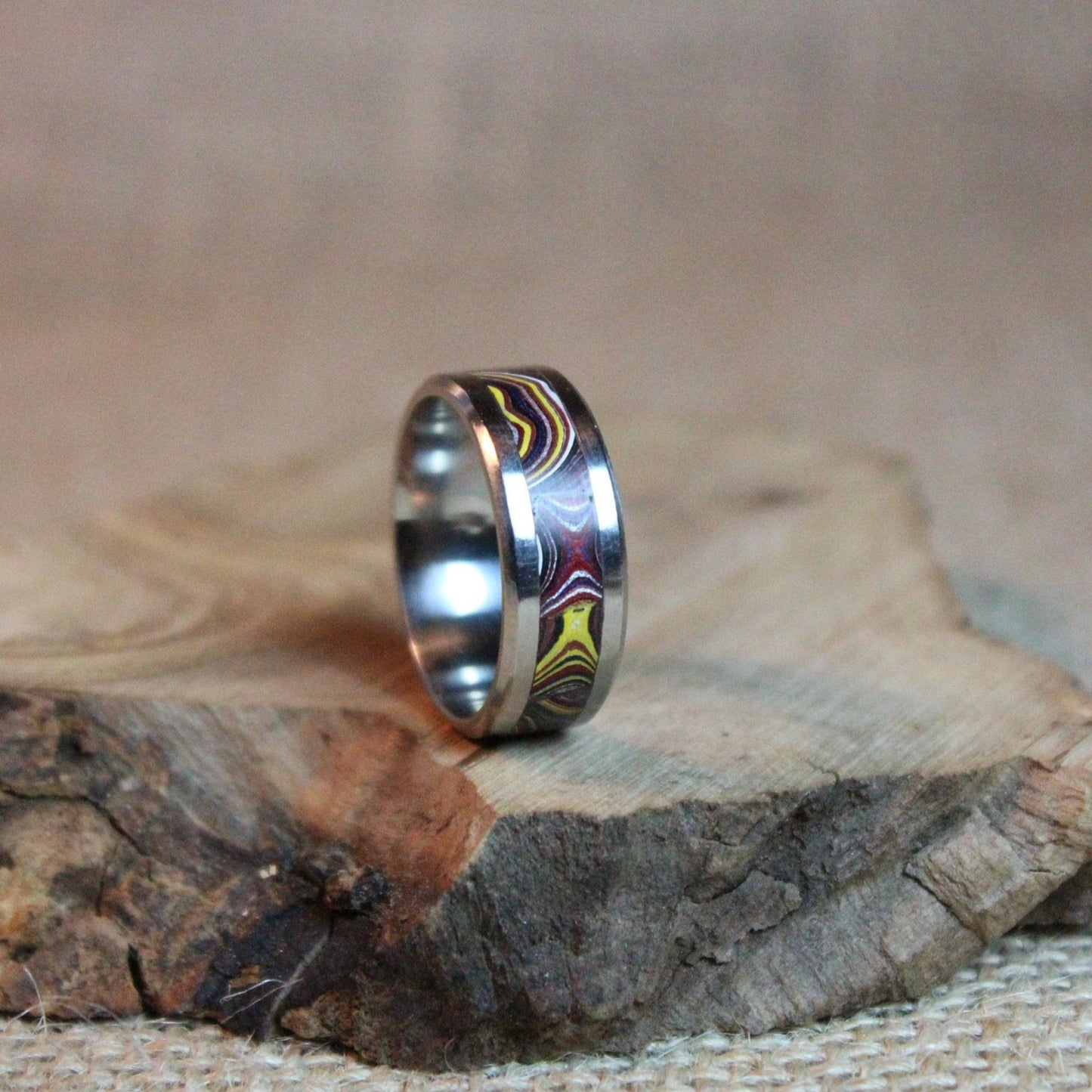 Corvette Fordite Titanium Ring