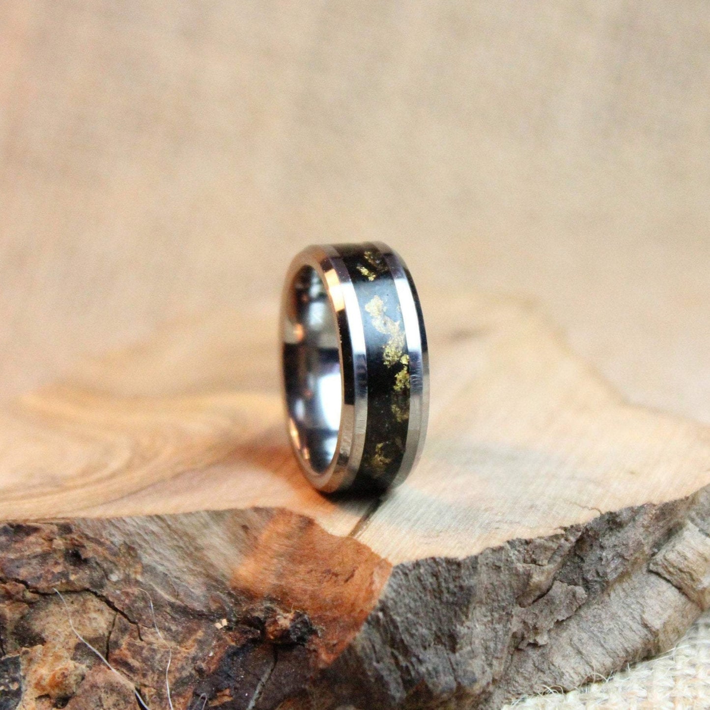 Gold and Tungsten Ring