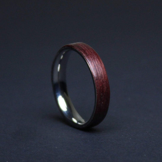 Stainless Steel and Purpleheart Ring