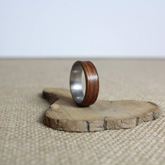 Santos Rosewood and Stainless Steel Ring