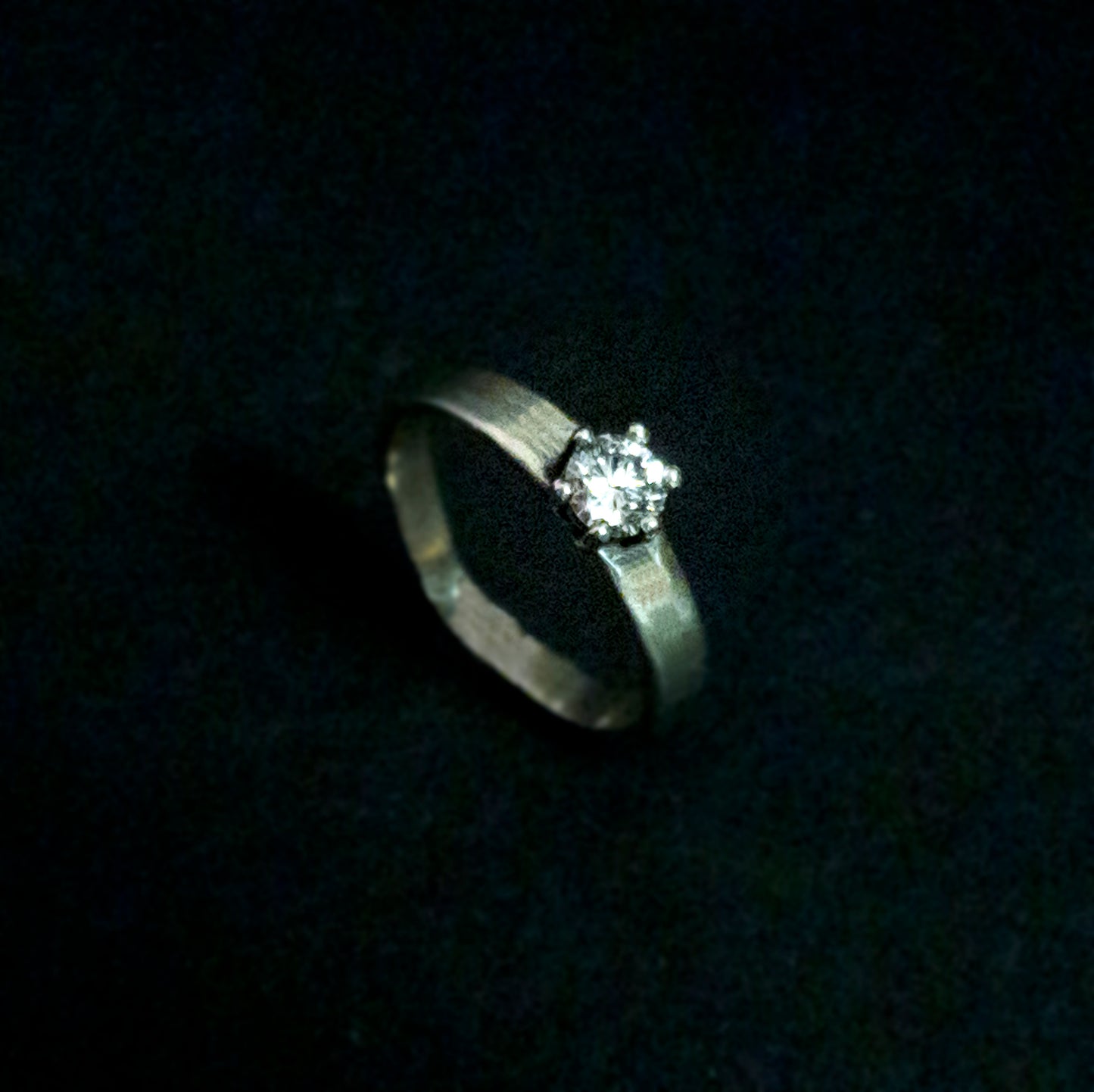 Sterling Silver Diamond Engagement Ring