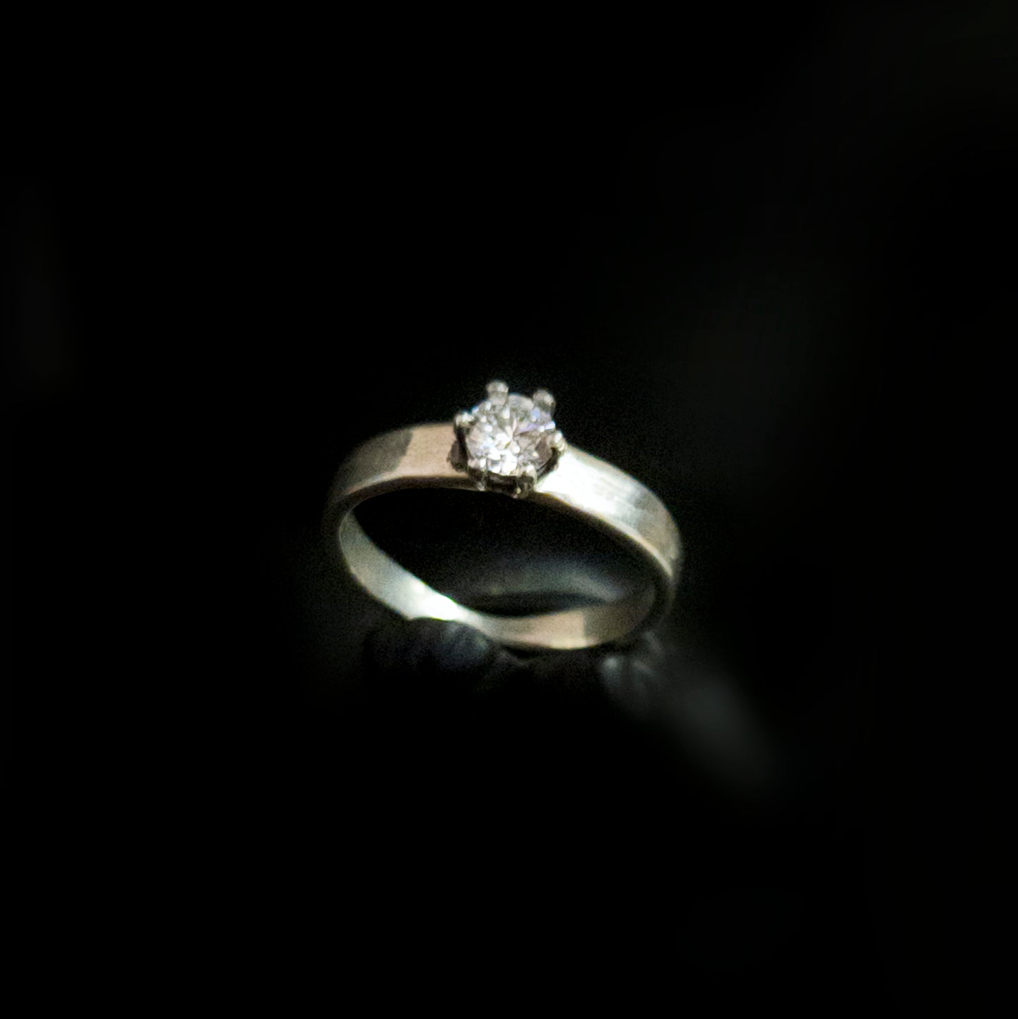 Sterling Silver Diamond Engagement Ring