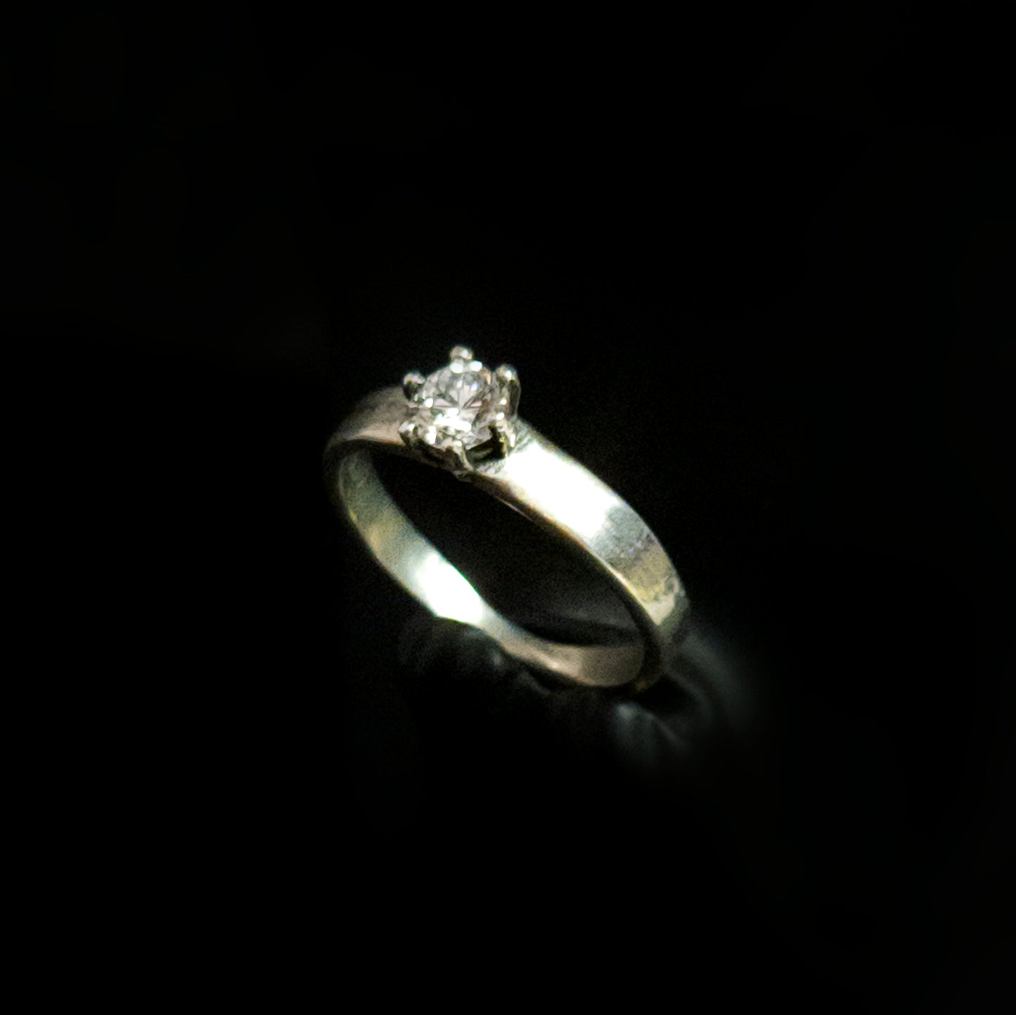 Sterling Silver Diamond Engagement Ring