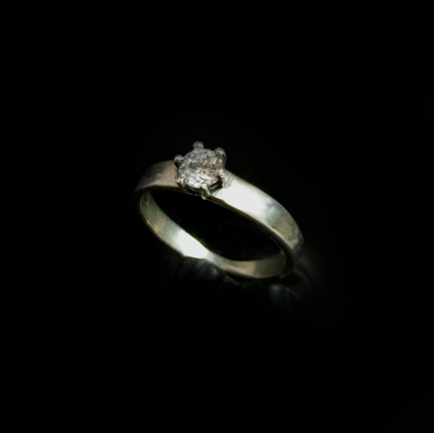 Sterling Silver Diamond Engagement Ring