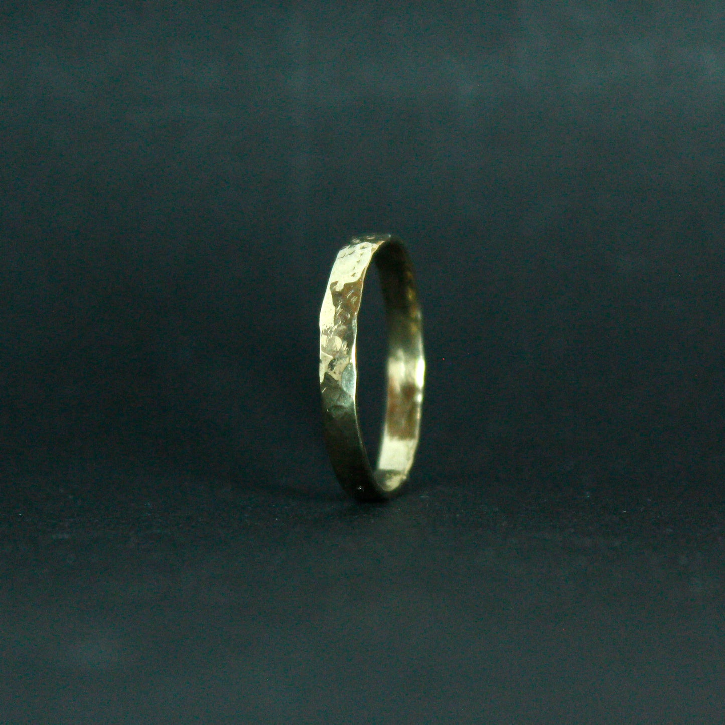 Hammered Yellow Gold Wedding Ring