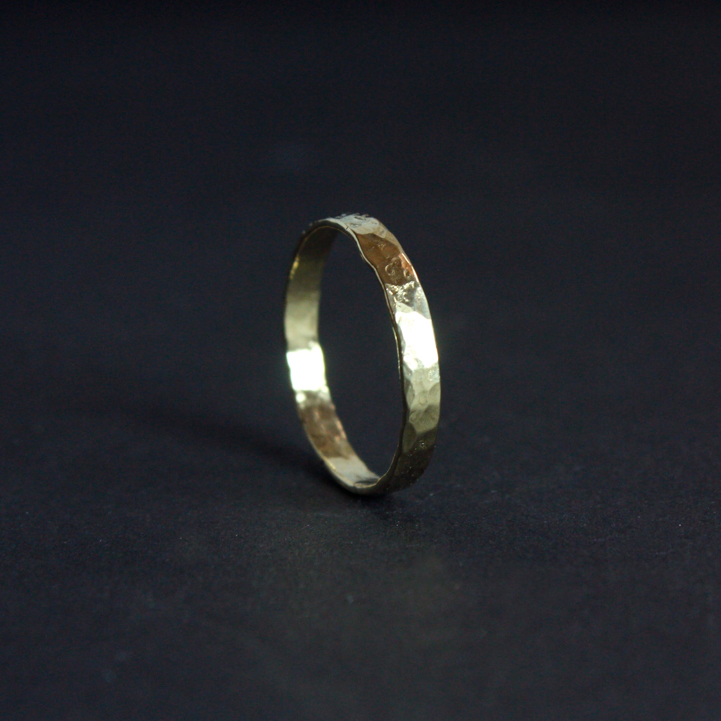 Hammered Yellow Gold Wedding Ring