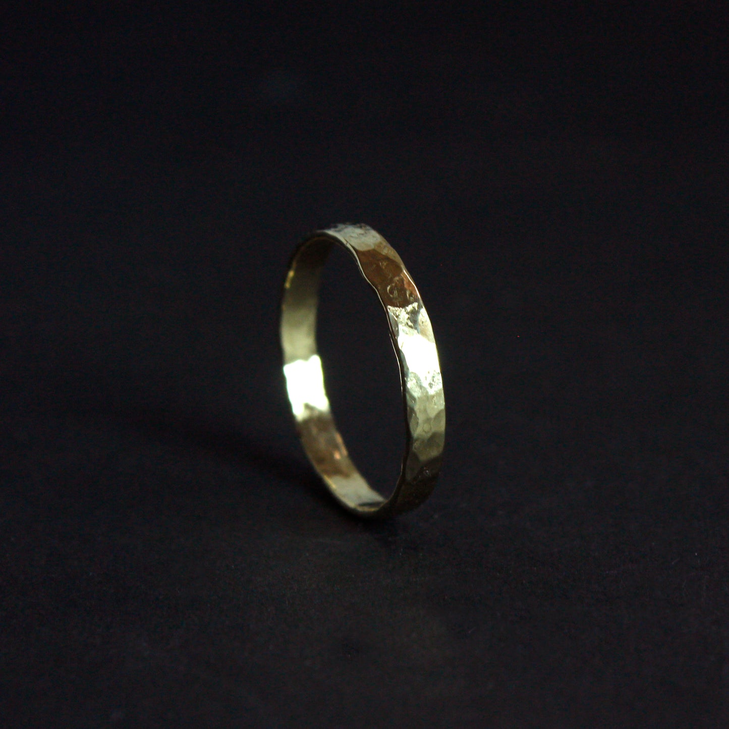 Hammered Yellow Gold Wedding Ring