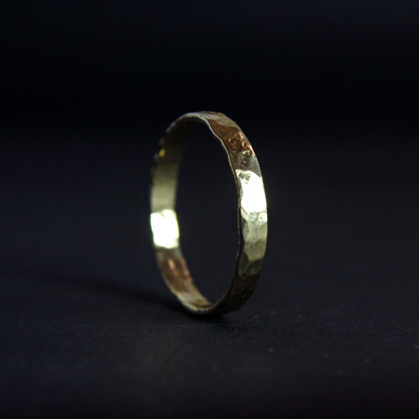 Hammered Yellow Gold Wedding Ring