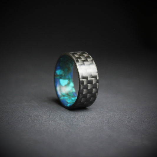 Carbon Ring with Turquoise - Glow Core