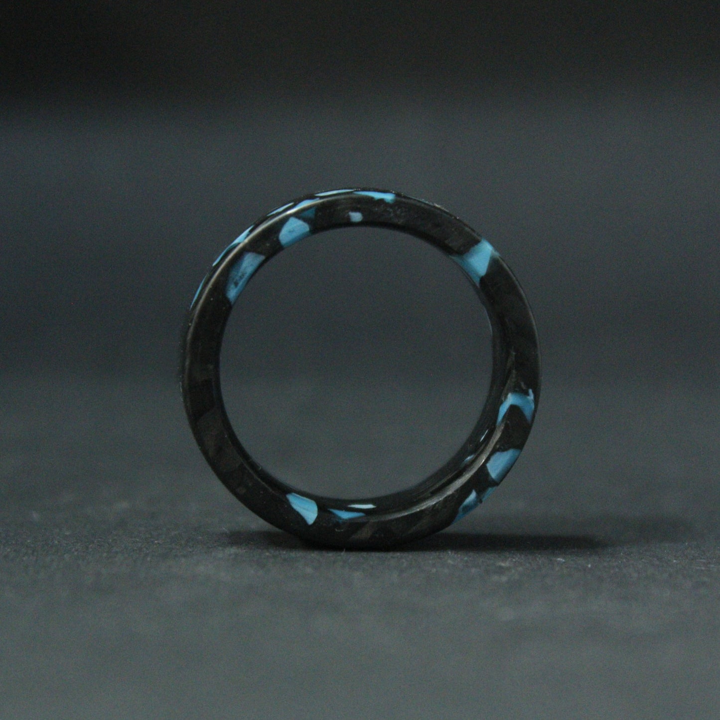 Turquoise Mines - Carbon Fiber Ring