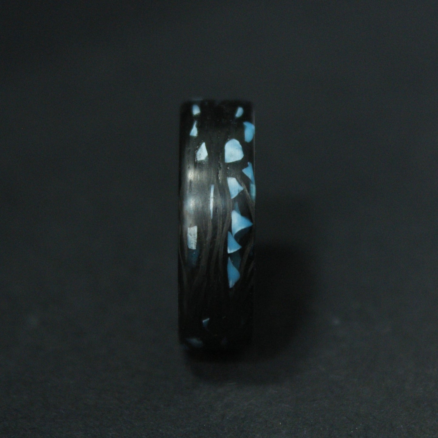 Turquoise Mines - Carbon Fiber Ring