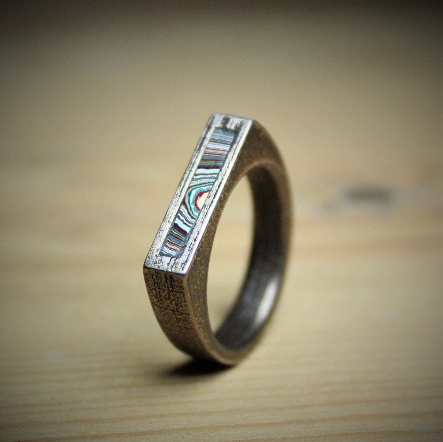 3D Printed Ring Inlaid with 1960's Ford Fordite