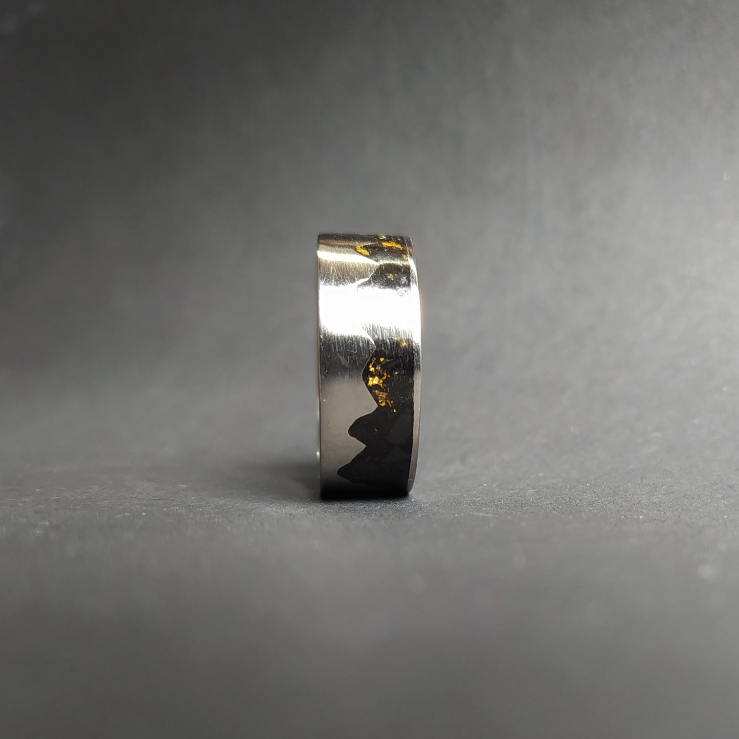 Titanium Gold Mountains - Wedding Band