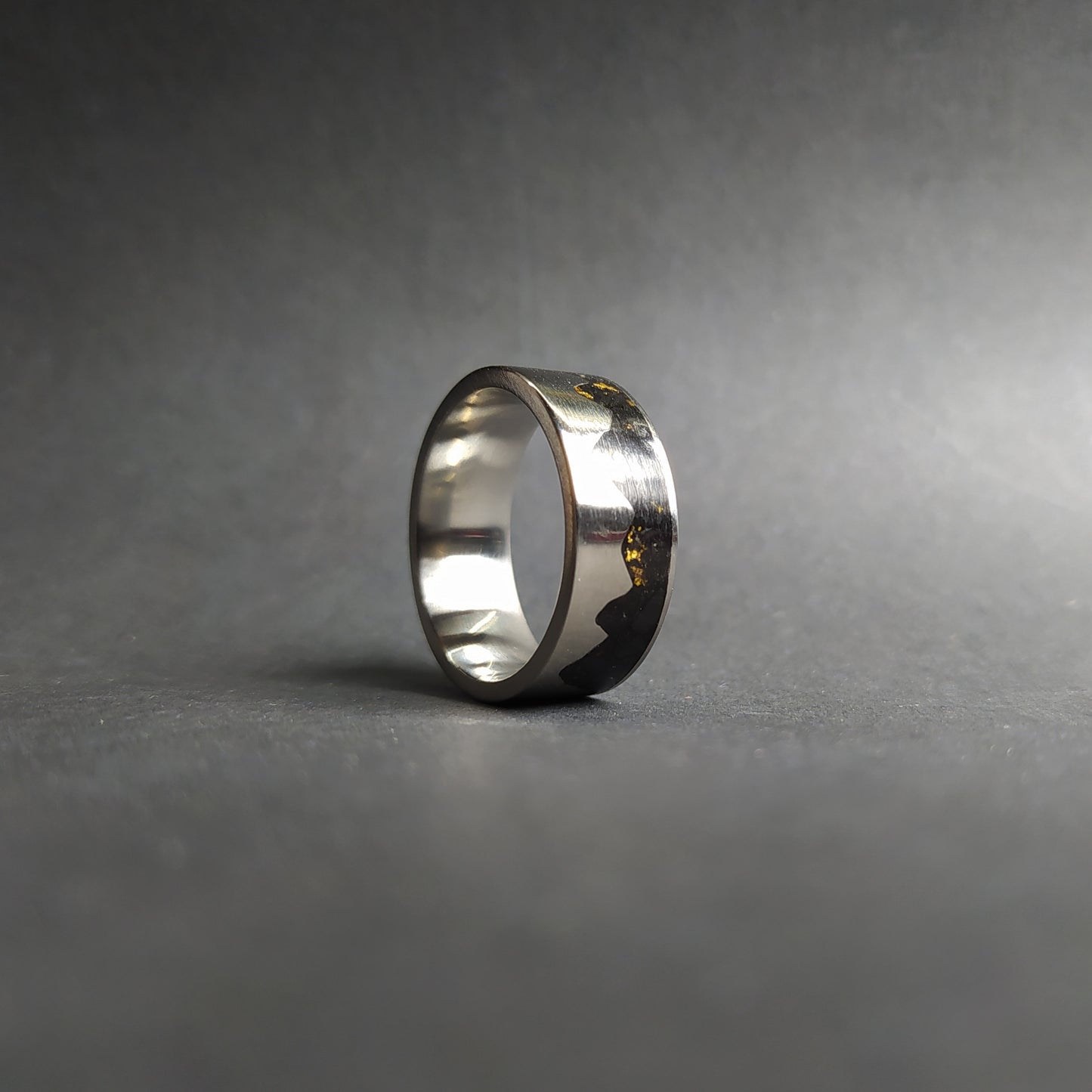 Titanium Gold Mountains - Wedding Band