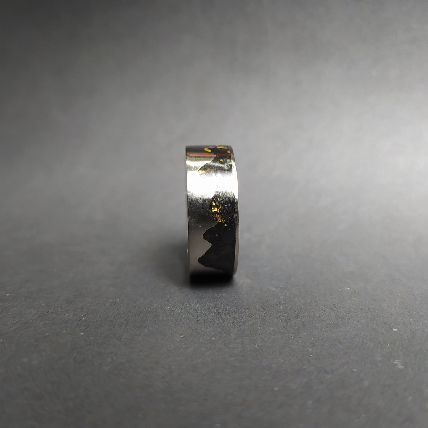 Titanium Gold Mountains - Wedding Band