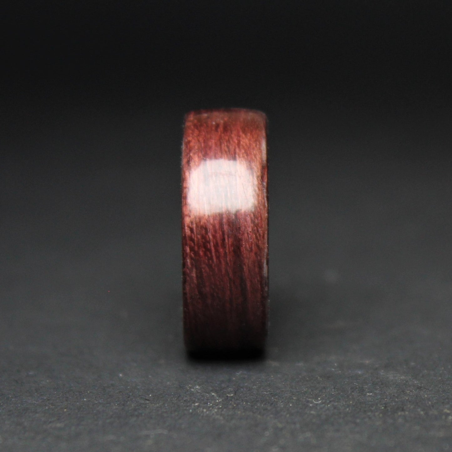 Purpleheart Wood Ring with White Ceramic Core