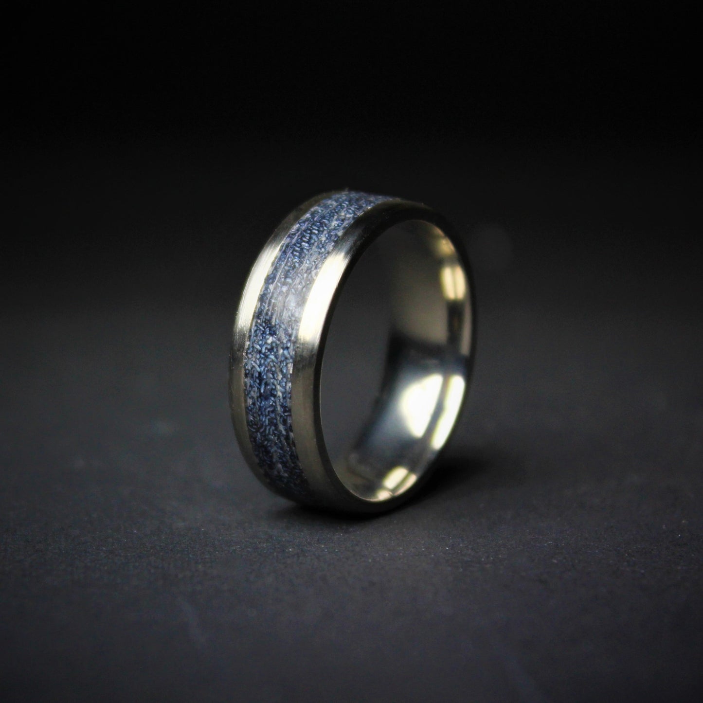 Titanium and Denim Ring - Real Jeans Ring