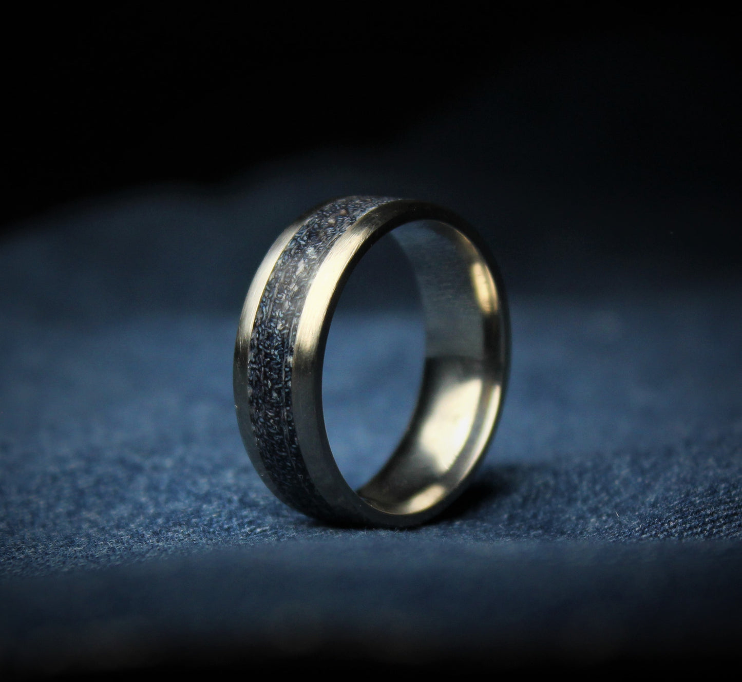 Titanium and Denim Ring - Real Jeans Ring