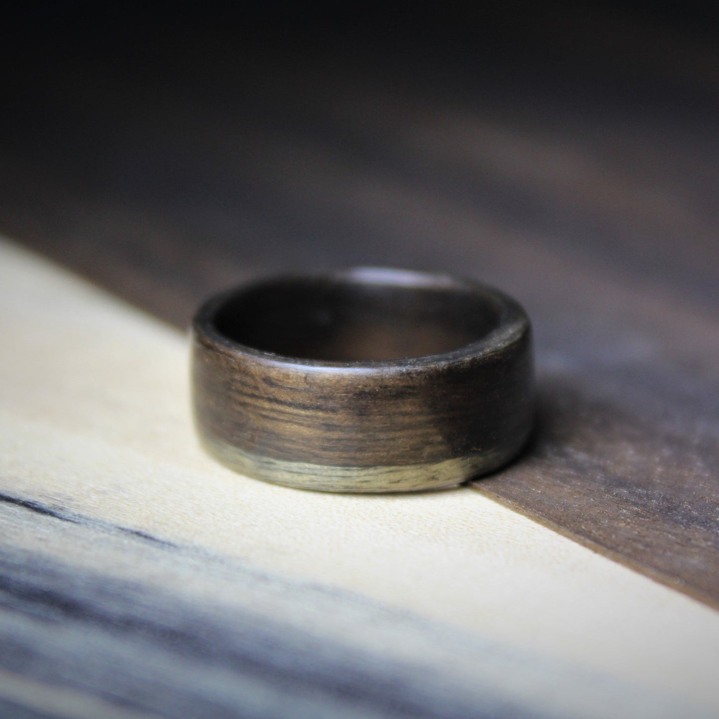 Smoked Eucalyptus and Harborica Bentwood Ring