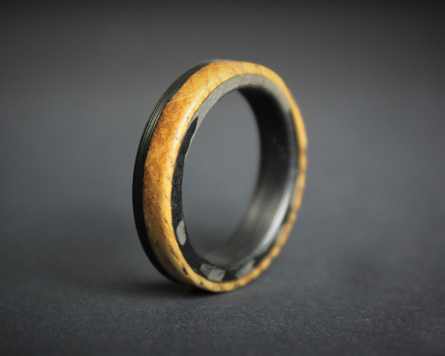 Smoked - Whiskey Barrel Wood and Carbon Fiber Ring