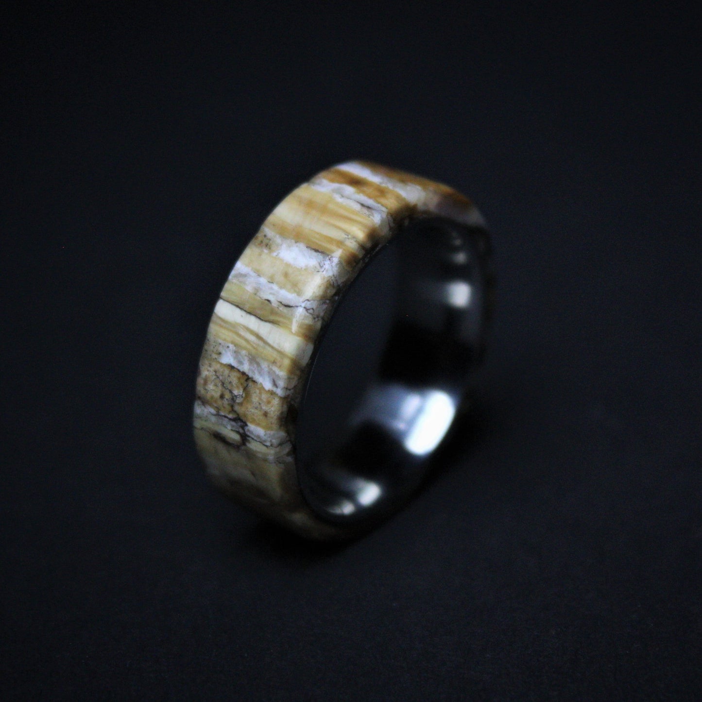 Mammoth Tooth Ring with Stainless Steel Core