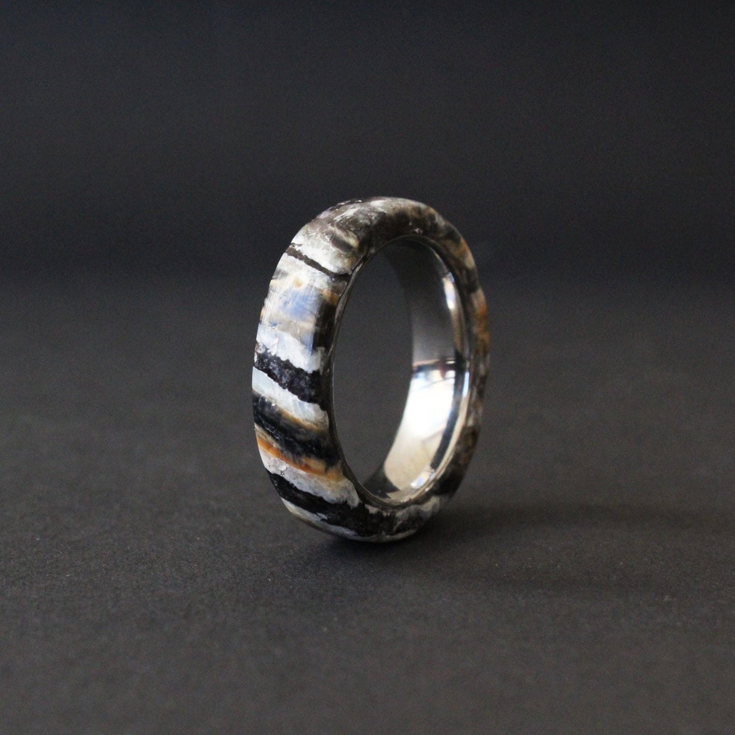 Black Mammoth Tooth Ring - Tungsten Carbide Core