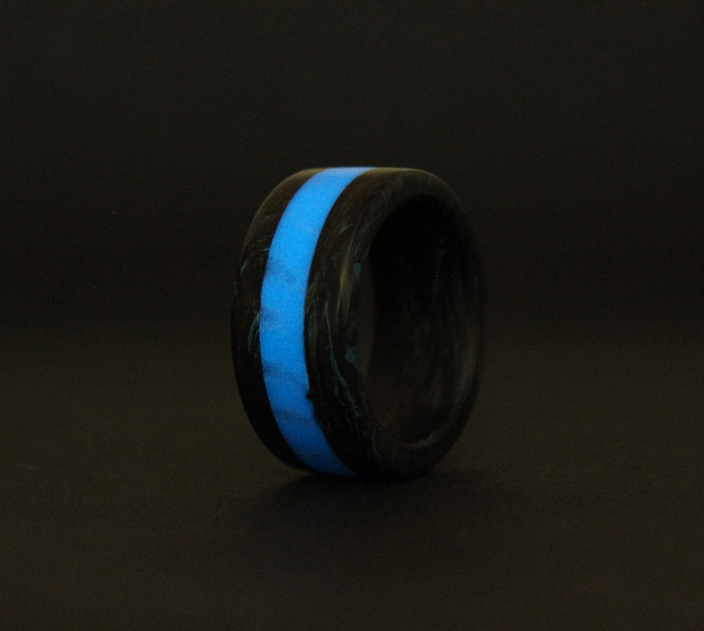 Tron - Glow Carbon Fiber Ring