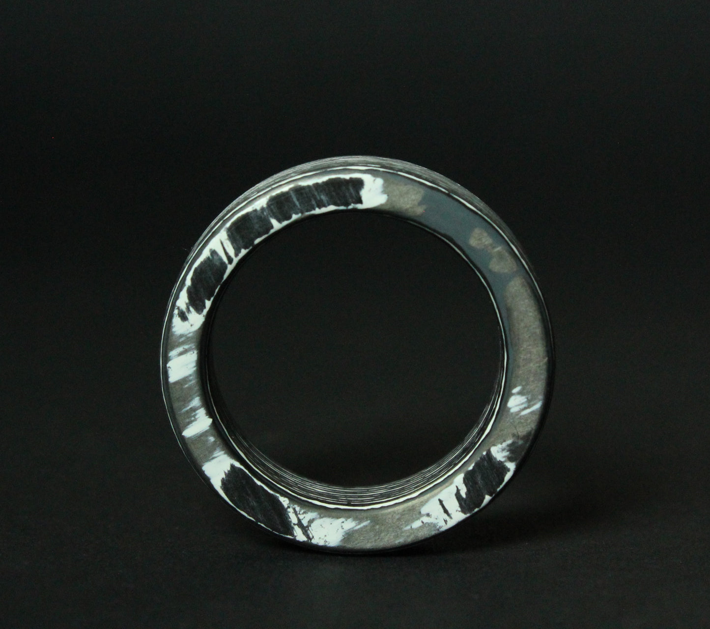 Arctic Storm Ring - Black and White Carbon Fiber Ring