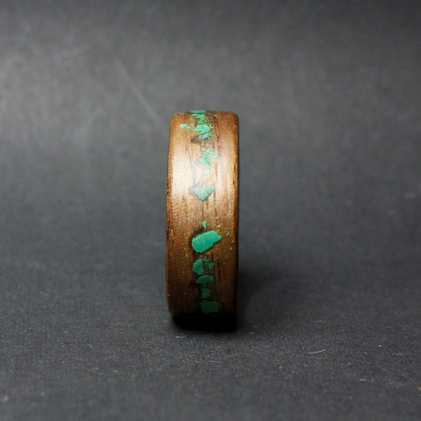 Walnut and Malachite Bentwood Ring