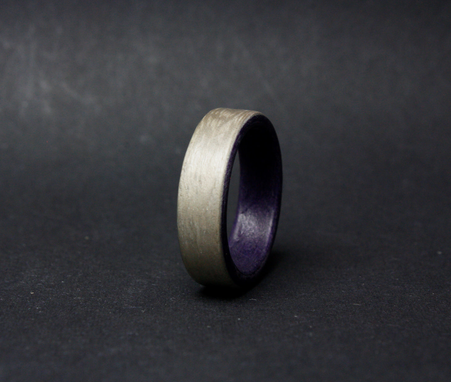 Purple and Silver Bentwood Ring