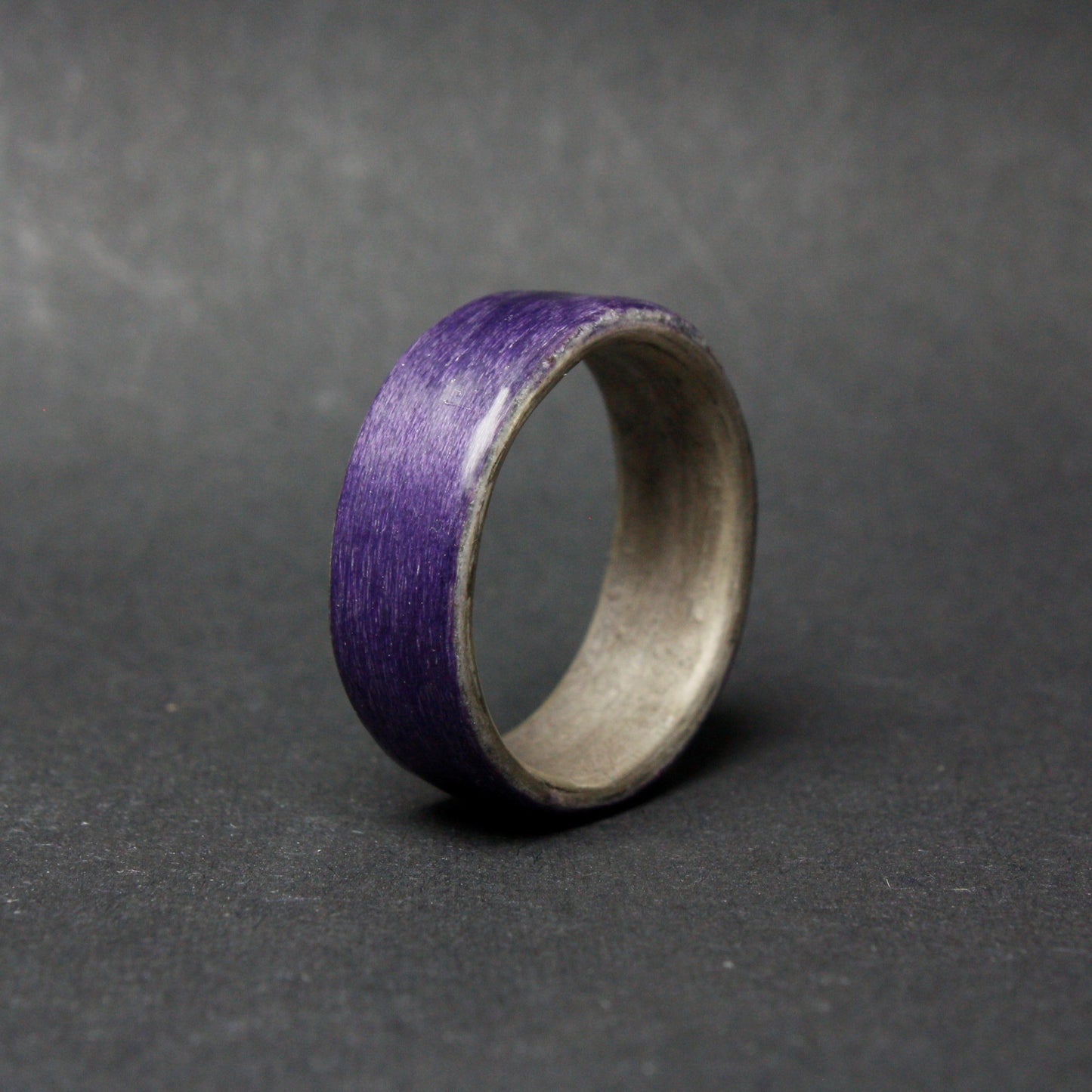 Silver and Purple Bentwood Ring