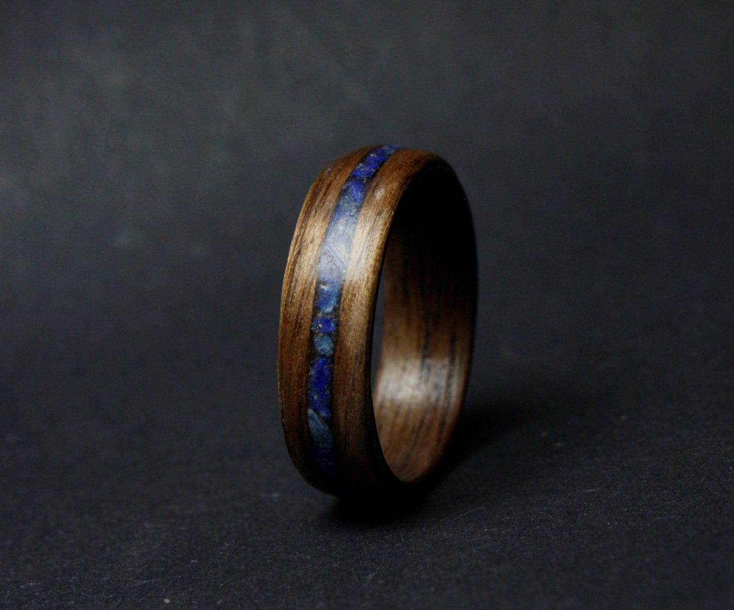 Walnut and Lapis Lazuli Bentwood Ring