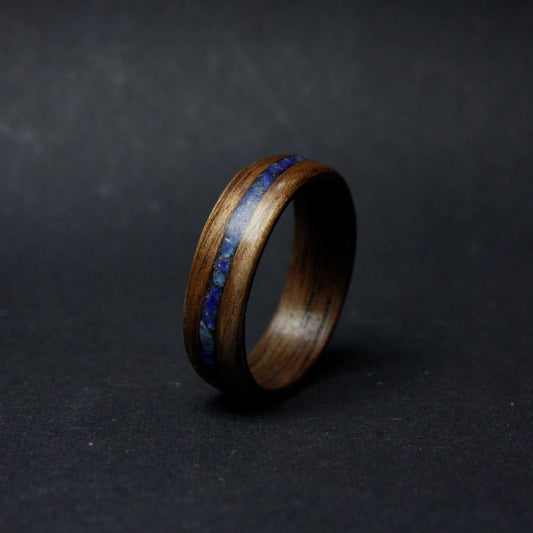 Walnut and Lapis Lazuli Bentwood Ring