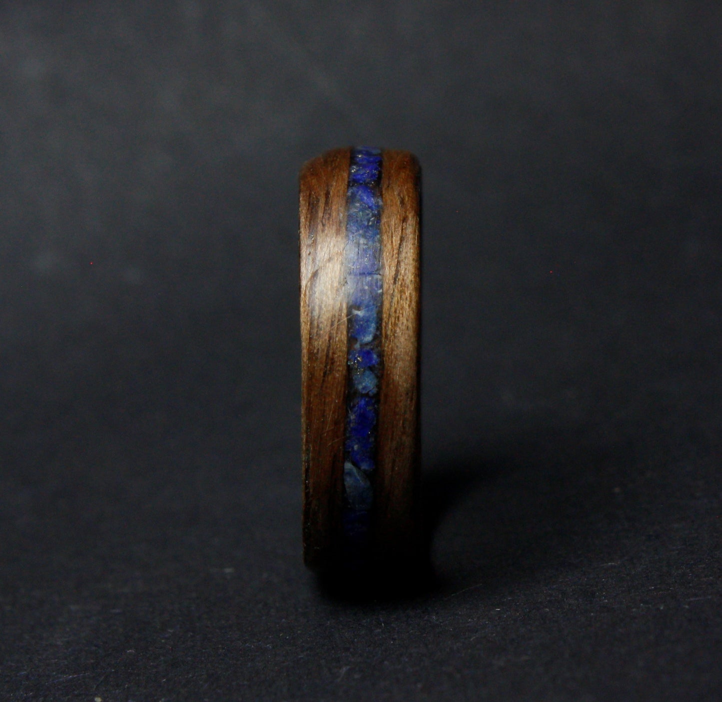 Walnut and Lapis Lazuli Bentwood Ring