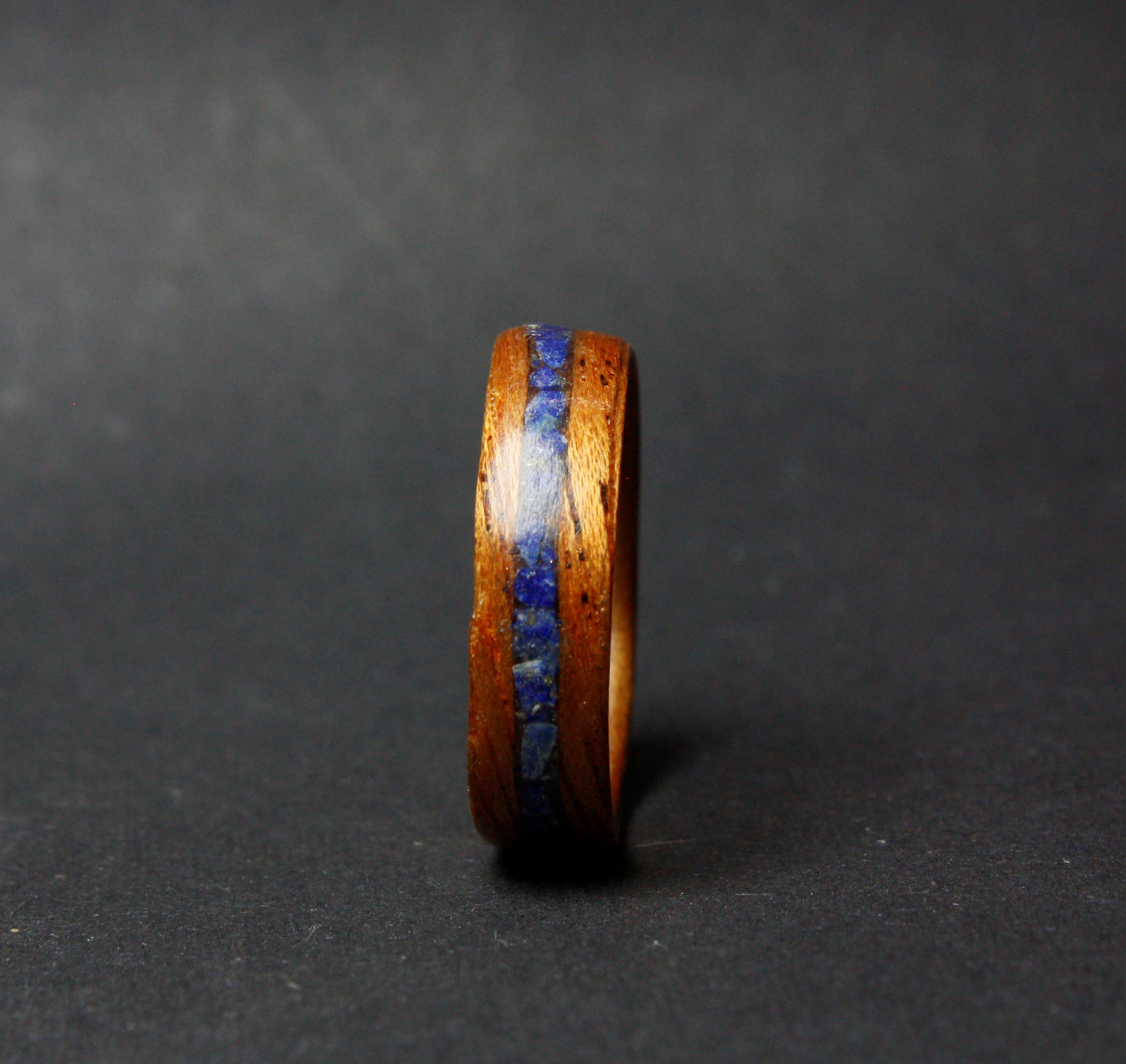 Mahogany and Lapis Lazuli Bentwood Ring