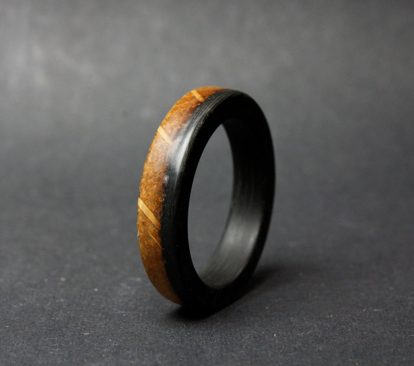 Smoked - Whiskey Barrel Wood and Carbon Fiber Ring