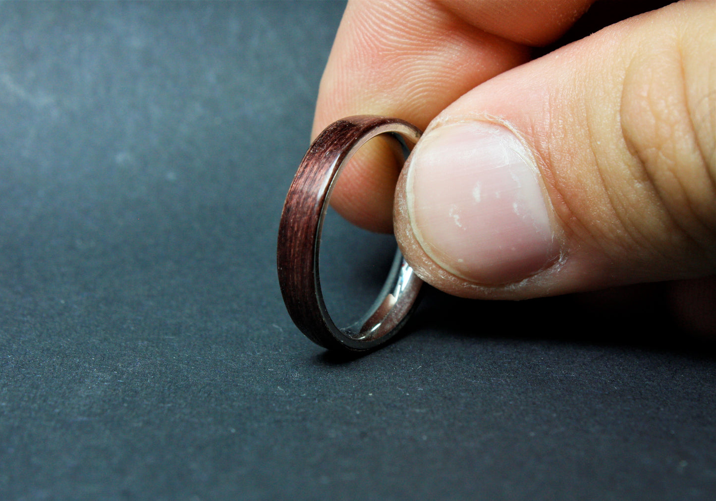 Stainless Steel and Purpleheart Ring